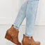 Embroidered Crossover Cowboy Bootie in Caramel