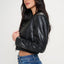 Zip Up Cropped Bomber Jacket