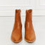 Faux Leather Western Ankle Boots in Ochre