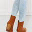 Faux Leather Western Ankle Boots in Ochre